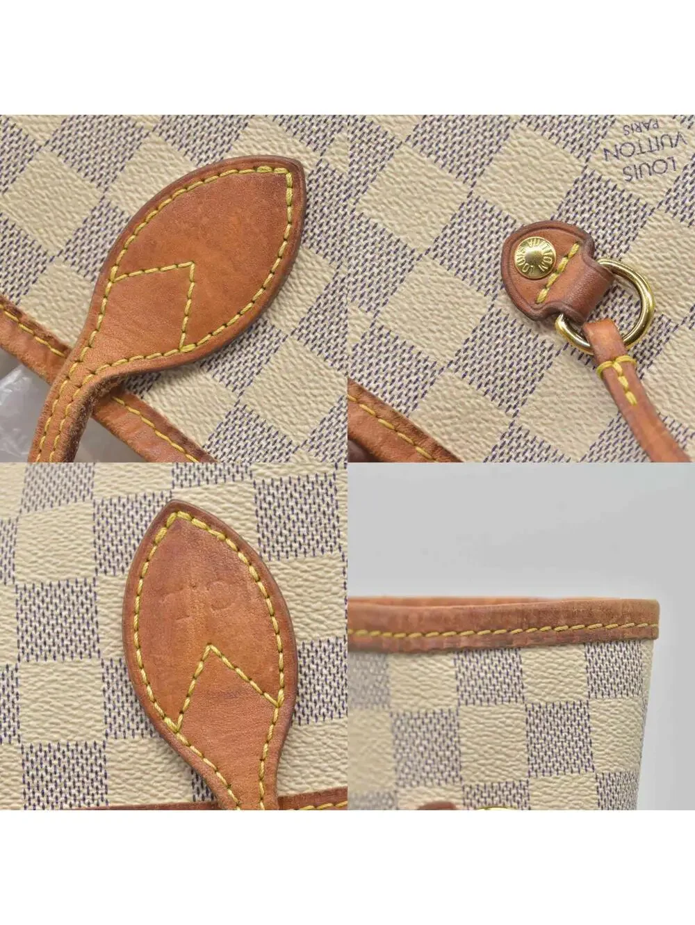 $2170 Louis Vuitton Damier Azur Neverfull MM AR0115